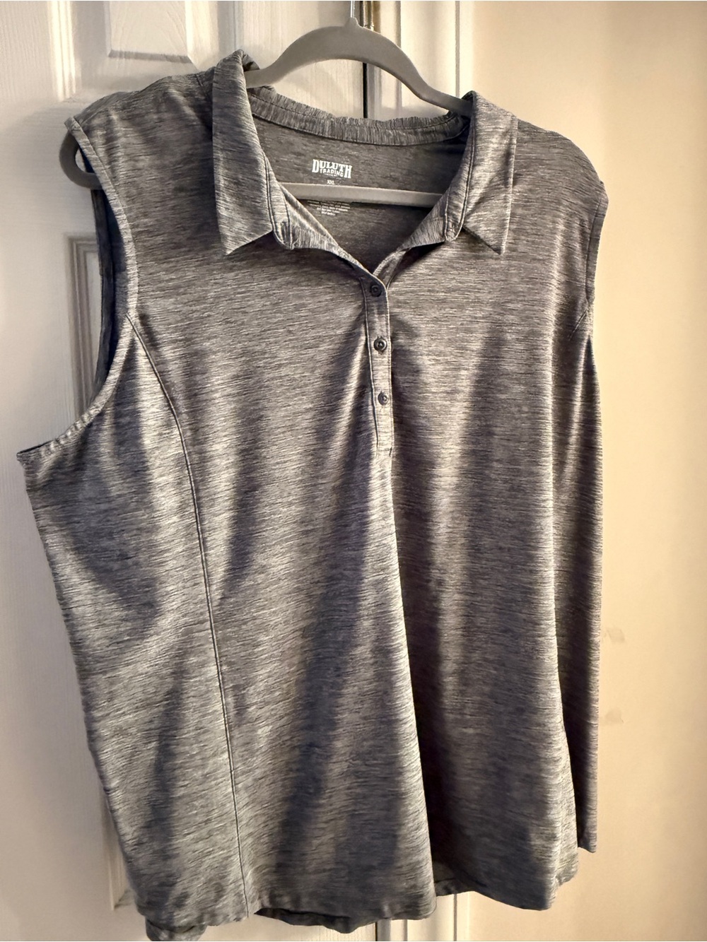 Duluth Trading Co Gray Sleeveless Polo Tank Top